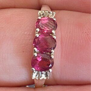 Ring Size 6.75 Sterling Silver 925 Women Semi-Precious Stone